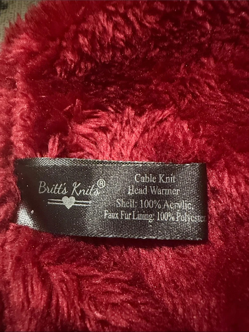 NWOT Britt's Red Cable knit Headband/Ear Warmer